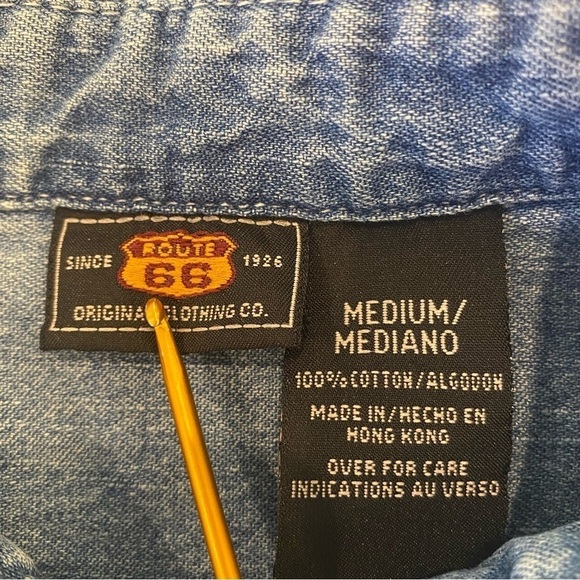 Route 66 women's size Medium denim button up long sleeve collared shirt - Picture 6 of 6